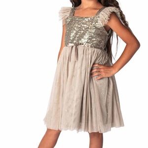 Sparkling Sequin Dress with Tulle Skirt